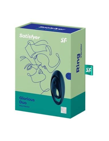 Satisfyer - glorious duo anillo vibrador azul