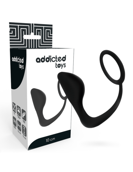 Addicted toys - plug anal con anillo pene negro