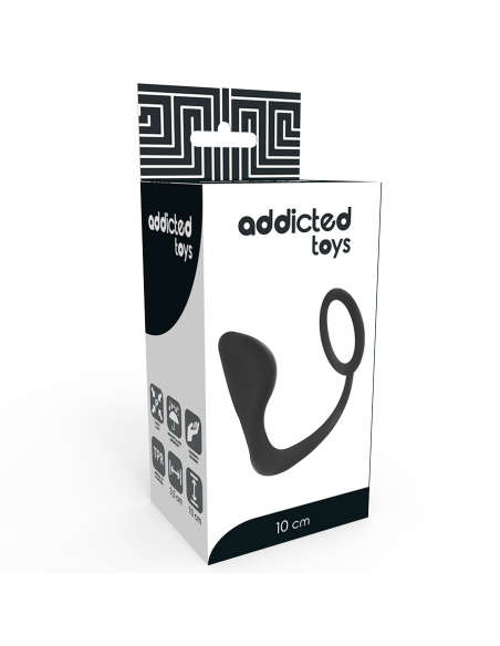 Addicted toys - plug anal con anillo pene negro