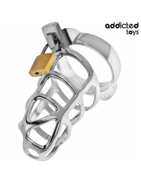 Addicted toys locked - silver lock jaula para pene de metal talla m