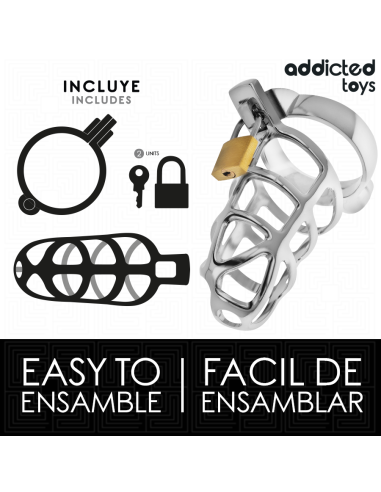 Addicted toys locked - silver lock jaula para pene de metal talla m