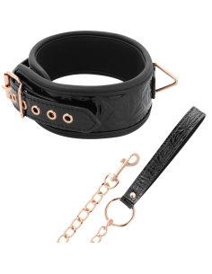 Begme - black edition collar cuero vegano con forro de neopreno