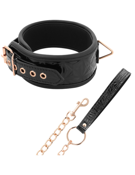 Begme - black edition collar cuero vegano con forro de neopreno