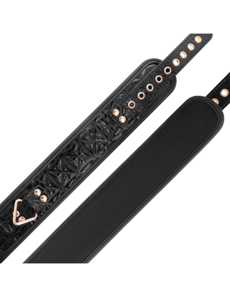 Begme - black edition collar cuero vegano con forro de neopreno