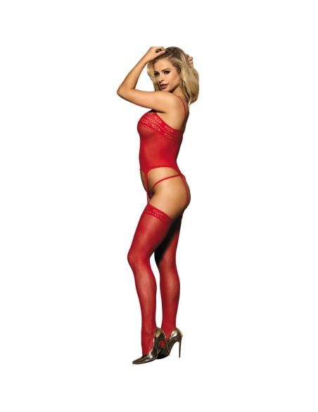 Subblime - 951764 bodystocking de rejilla rojo talla Única