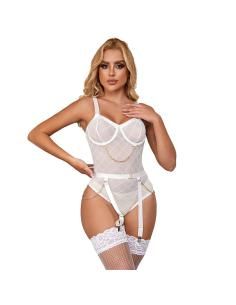 Subblime - 954291 body con cadenas + ligueros blanco l/xl