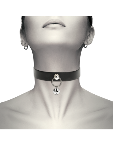 Coquette chic desire - collar cuero vegano accesorio woman cascabel/aro