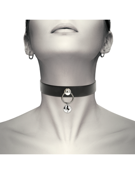 Coquette chic desire - collar cuero vegano accesorio woman cascabel/aro