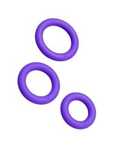 Romp - remix trio set de 3 anillos para pene silicona morado