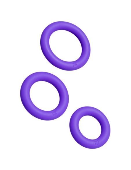 Romp - remix trio set de 3 anillos para pene silicona morado