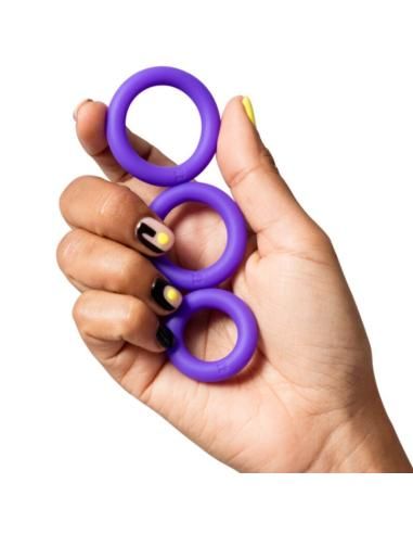 Romp - remix trio set de 3 anillos para pene silicona morado