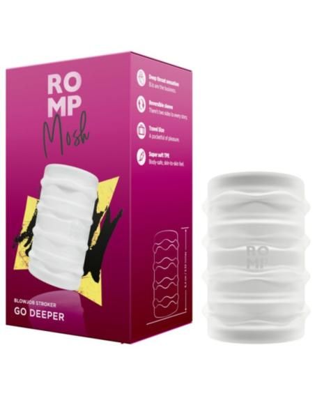 Romp - mosh masturbador masculino transparente con funda reversble de 6 cm