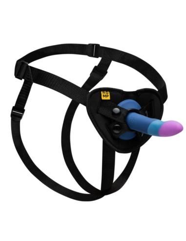 Romp - piccolo arnÉs + dildo silicona con ventosa tricolor 14 cm