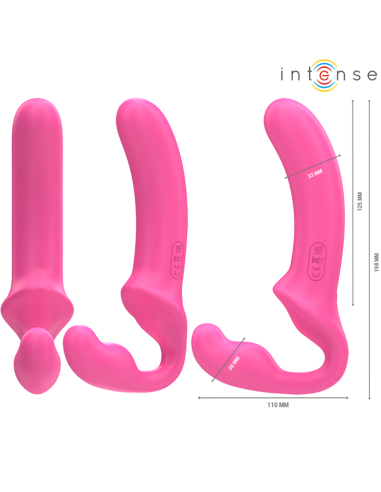 Intense - amy vibrador doble 20 cm rosa control remoto