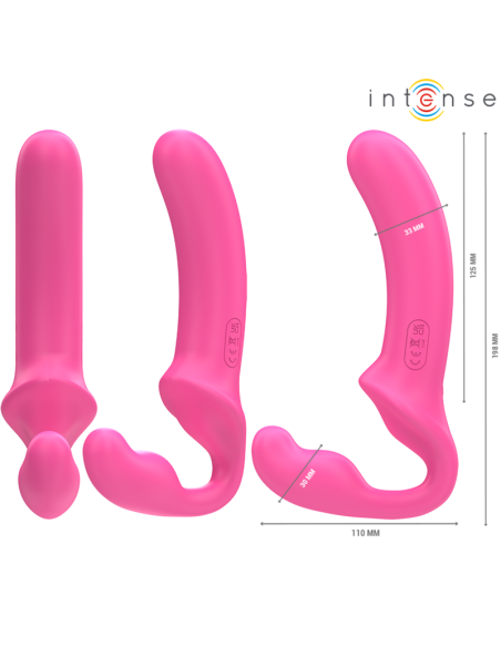 Intense - amy vibrador doble 20 cm rosa control remoto