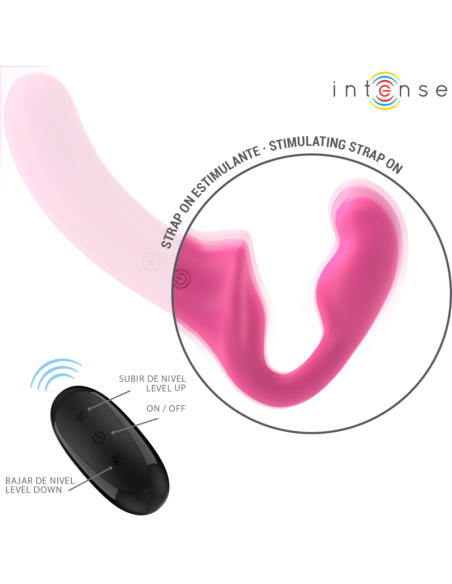 Intense - amy vibrador doble 20 cm rosa control remoto