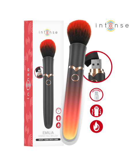Intense - emilia vibrador brocha con efecto calor 16 cm