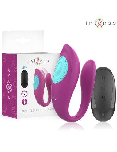 Intense - annie estimulador & vibrador forma de u morado control remoto