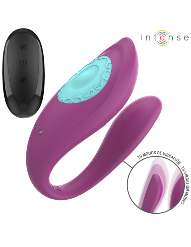 Intense - annie estimulador & vibrador forma de u morado control remoto
