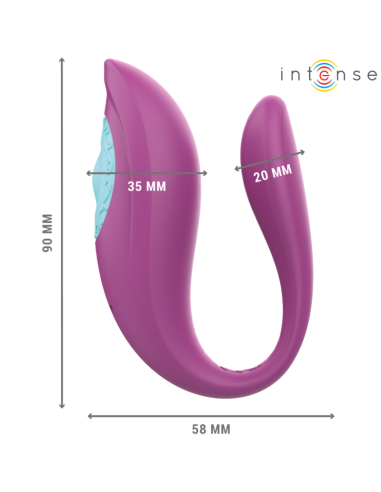 Intense - annie estimulador & vibrador forma de u morado control remoto