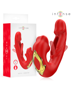 Intense - nathy vibrador doble con boca estimuladora multifunciÓn rojo