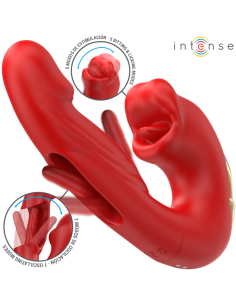 Intense - nathy vibrador doble con boca estimuladora multifunciÓn rojo 2