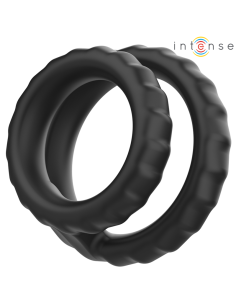 Intense - dewey anillo doble para pene silicona negro modelo 2