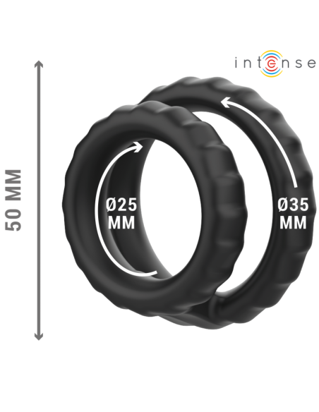 Intense - dewey anillo doble para pene silicona negro modelo 2