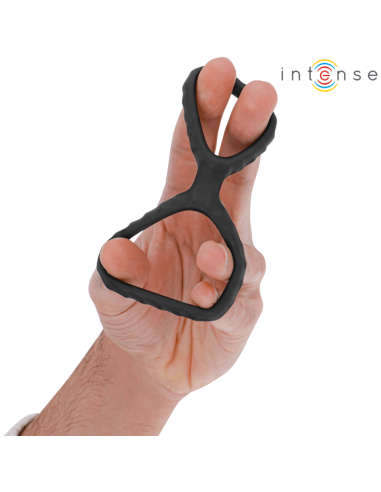 Intense - dewey anillo doble para pene silicona negro modelo 2