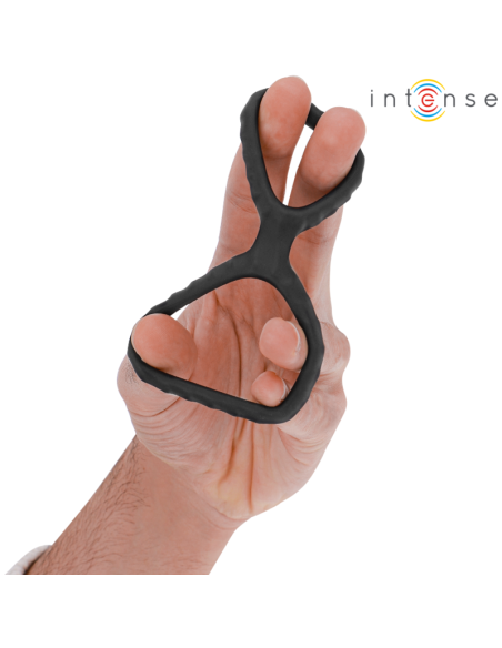 Intense - dewey anillo doble para pene silicona negro modelo 2