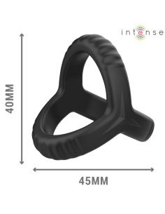 Intense - carson anillo doble para pene silicona negro modelo 4