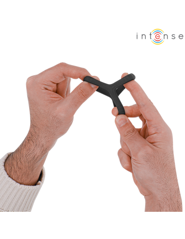 Intense - carson anillo doble para pene silicona negro modelo 4