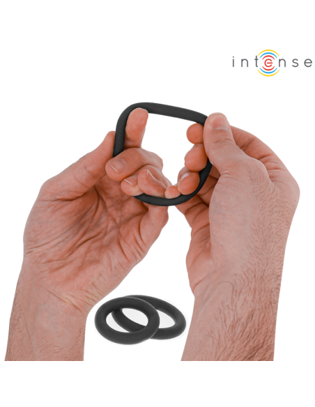 Intense - hugh 3 anillos bÁsicos para pene silicona negro
