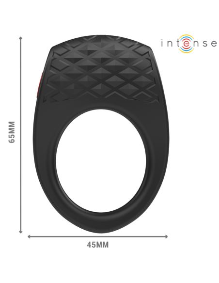 Intense - clover anillo vibrador pene 10 vibraciones negro