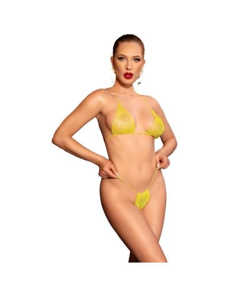 Chilirose - cr 4898 bikini amarillo lentejuelas talla Única