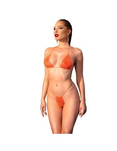 Chilirose - cr 4898 bikini naranja lentejuelas talla Única