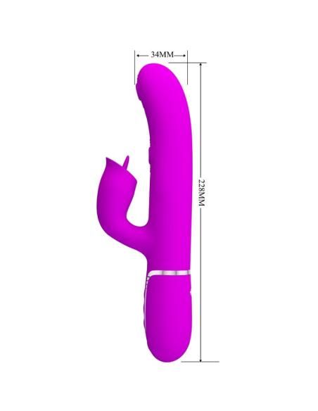 Pretty love - vibrador rabbit con licking fucsia
