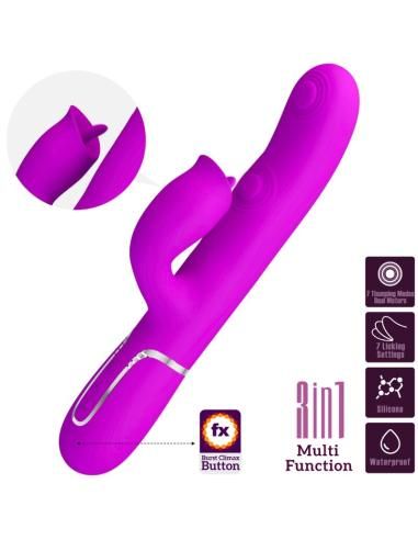 Pretty love - vibrador rabbit con licking fucsia