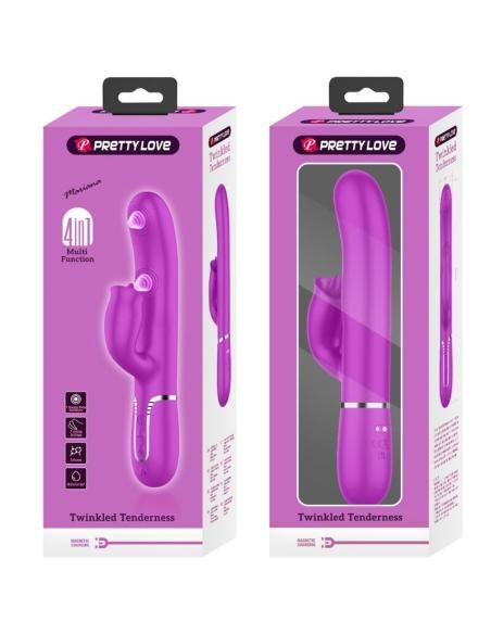 Pretty love - vibrador rabbit con licking fucsia