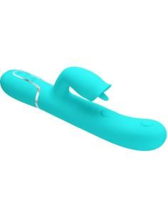 Pretty love - vibrador rabbit con licking verde agua