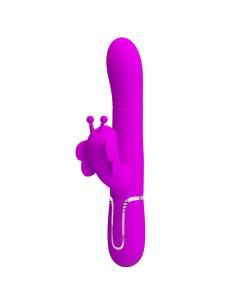 Pretty love - vibrador rabbit multifunciÓn 4 en 1 mariposa fucsia