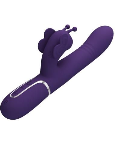 Pretty love - vibrador rabbit multifunciÓn 4 en 1 mariposa morado