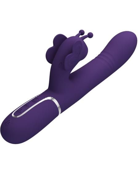 Pretty love - vibrador rabbit multifunciÓn 4 en 1 mariposa morado