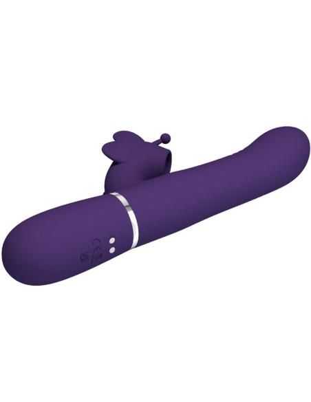 Pretty love - vibrador rabbit multifunciÓn 4 en 1 mariposa morado