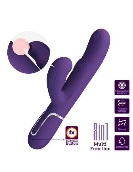 Pretty love - perlita vibrador punto g 3 en 1 multifunciÓn morado