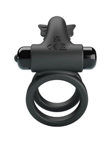 Pretty love - doble anillo vibrador con estimulador negro