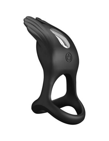 Pretty love - silas anillo vibrador 7 vibraciones silicona negro