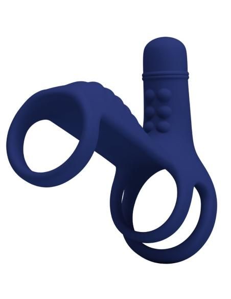 Pretty love - elish anillo vibrador con extensiÓn azul