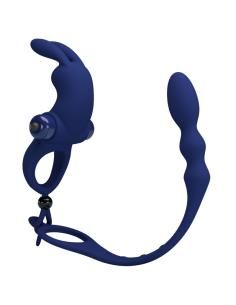 Pretty love - ayad anillo vibrador rabbit con plug azul