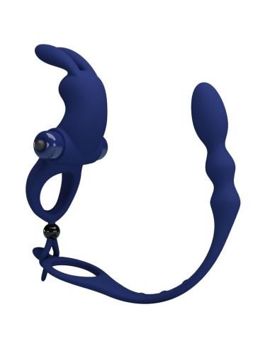 Pretty love - ayad anillo vibrador rabbit con plug azul